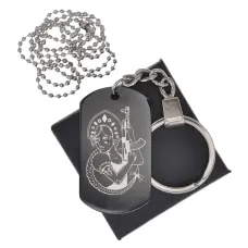 Черный жетон Девушка с автоматом BKZB-527