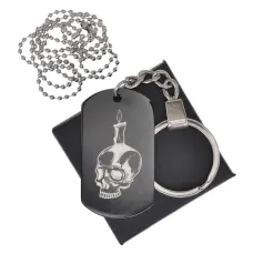 Черный жетон Череп со свечой BKZB-535