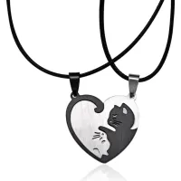 Парные кулоны Котята на шнурках, 3х3см BJK157