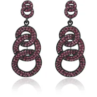 Серьги Три кольца, цвет розовый UD001-g