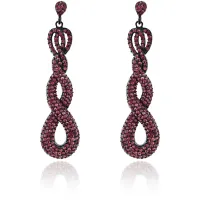 Серьги со стразами, цвет розовый UD002-g