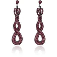 Серьги со стразами, цвет розовый UD002-g