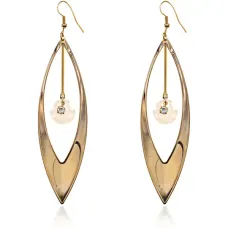 Серьги с кристаллом и стразой, цвет золотой UD008-g