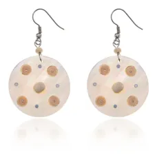 Серьги Круг с перламутром UD009