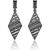 Серьги Ромб со стразами UD010