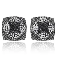 Серьги Ромб со стразами UD016