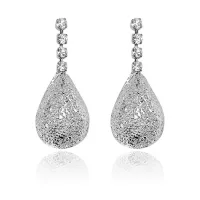 Серьги Капля, цвет серебряный UD020-s