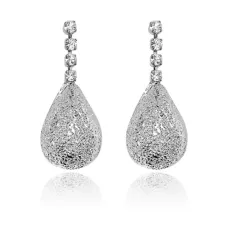 Серьги Капля, цвет серебряный UD020-s