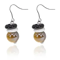 Серьги Шар с колечками, цвет черный UD021-b