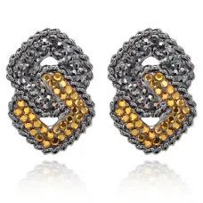 Серьги Два ромба, цвет золотой UD023-g