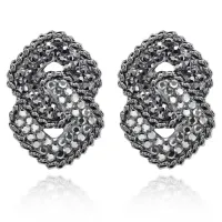 Серьги Два ромба, цвет серебряный UD023-s