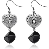 Серьги Сердце с камнем UD029