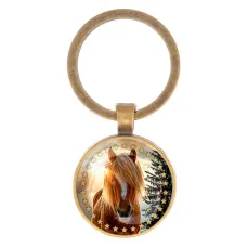 Круглый брелок, цвет бронза, Год Лошади C0901017