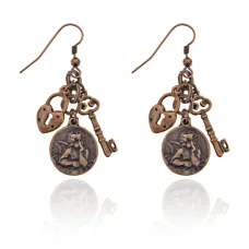 Серьги Ключ от сердца, цвет золотой UD033-g