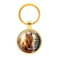 Круглый брелок, цвет золото, Год Лошади C0901019