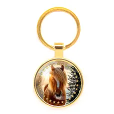 Круглый брелок, цвет золото, Год Лошади C0901019