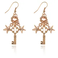 Серьги Ключ и звезды, цвет золотой UD034-g