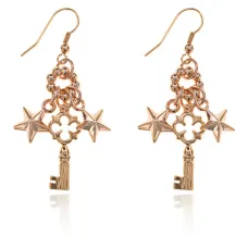 Серьги Ключ и звезды, цвет золотой UD034-g