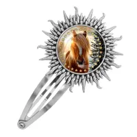 Заколка металлическая, цвет серебро, Год Лошади C0901045