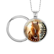 Кулон-брелок, цвет серебро, с цепочкой и кольцом, Год Лошади C0901054