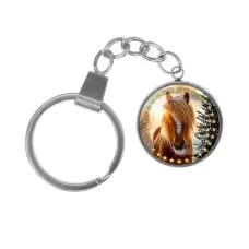 Брелок, нержавеющая сталь, с кольцом для ключей, Год Лошади C0901061