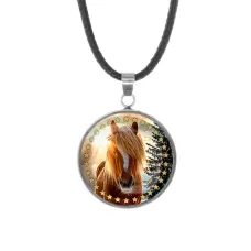 Кулон, нержавеющая сталь, со шнурком, Год Лошади C0901062