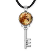 Кулон ключ, цвет серебро, со шнурком, Год Лошади C0902043