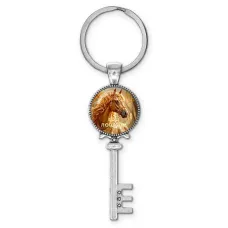 Брелок ключ, цвет серебро, с кольцом для ключей, Год Лошади C0902044