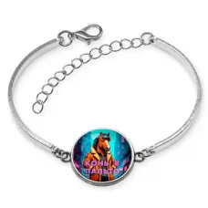 Браслет металлический, цвет серебро, Конь в пальто C0903046