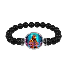 Браслет из черного агата, Конь в пальто C0903056