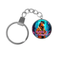 Брелок, нержавеющая сталь, с кольцом для ключей, Конь в пальто C0903061