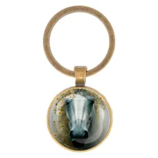 Круглый брелок, цвет бронза, Лошадка в тумане C0904017