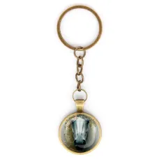 Круглый брелок, цвет бронза, с цепочкой, Лошадка в тумане C0904018