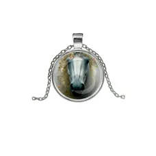 Кулон, цвет серебро, с цепочкой, Лошадка в тумане C0904026