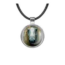 Кулон, цвет серебро, со шнурком, Лошадка в тумане C0904027