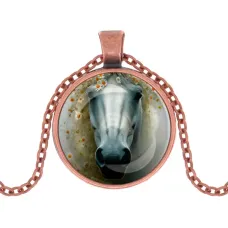 Кулон, цвет медь, с цепочкой, Лошадка в тумане C0904030