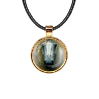 Кулон, цвет золото, со шнурком, Лошадка в тумане C0904033