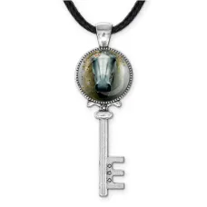 Кулон ключ, цвет серебро, со шнурком, Лошадка в тумане C0904043