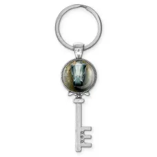 Брелок ключ, цвет серебро, с кольцом для ключей, Лошадка в тумане C0904044