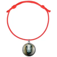 Браслет из красного шнура, Лошадка в тумане C0904052