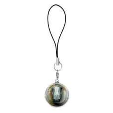 Подвеска для телефона, цвет серебро, со шнурком, Лошадка в тумане C0904060