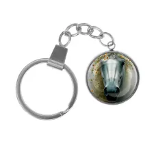 Брелок, нержавеющая сталь, с кольцом для ключей, Лошадка в тумане C0904061