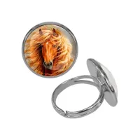 Кольцо металлическое, цвет серебро, Лошадь C0905015