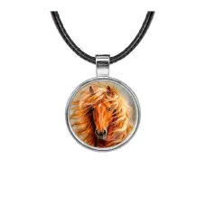 Кулон, цвет серебро, со шнурком, Лошадь C0905027