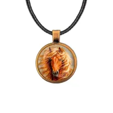 Кулон, цвет бронза, со шнурком, Лошадь C0905029