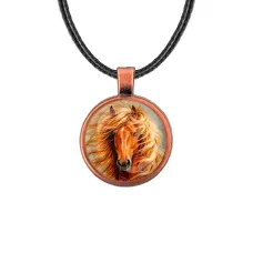 Кулон, цвет медь, со шнурком, Лошадь C0905031