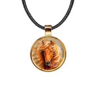Кулон, цвет золото, со шнурком, Лошадь C0905033