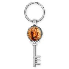 Брелок ключ, цвет серебро, с кольцом для ключей, Лошадь C0905044