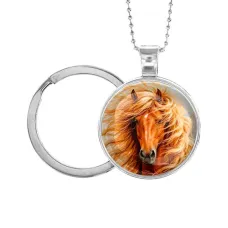 Кулон-брелок, цвет серебро, с цепочкой и кольцом, Лошадь C0905054