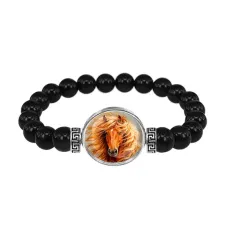 Браслет из черного агата, Лошадь C0905056